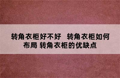 转角衣柜好不好   转角衣柜如何布局 转角衣柜的优缺点